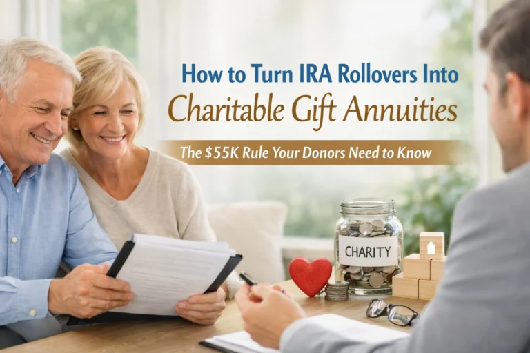 How to Turn IRA Rollovers Into Charitable Gift Annuities: The $55K Rule Your Donors Need to Know